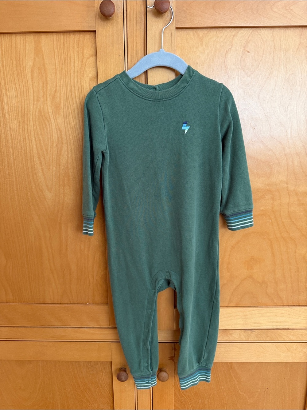 Green Lightning Bolt Baby One-Piece